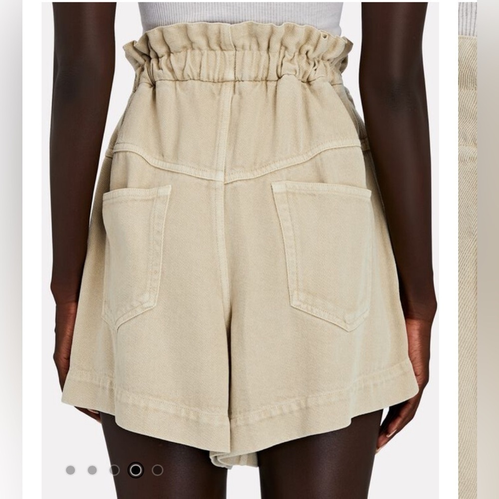 Isabel Marant High-Waist Pleated Cream Shorts - Picture 3 of 15